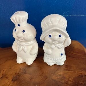 Vintage Set of Pillsbury Doughboy & Doughgirl Salt & Pepper Shakers, 1988